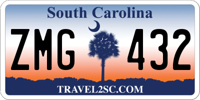 SC license plate ZMG432
