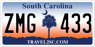 SC license plate ZMG433
