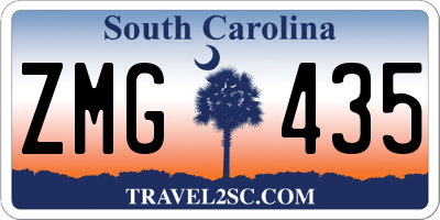 SC license plate ZMG435