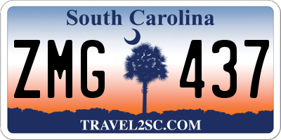 SC license plate ZMG437