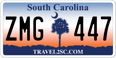 SC license plate ZMG447
