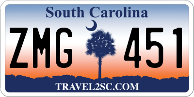 SC license plate ZMG451