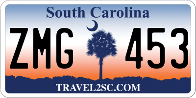 SC license plate ZMG453