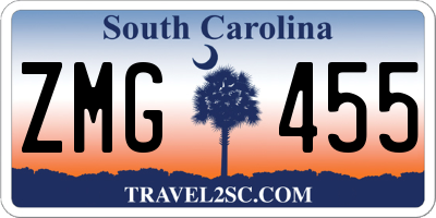 SC license plate ZMG455