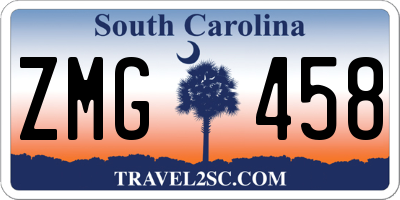SC license plate ZMG458