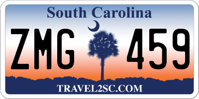 SC license plate ZMG459