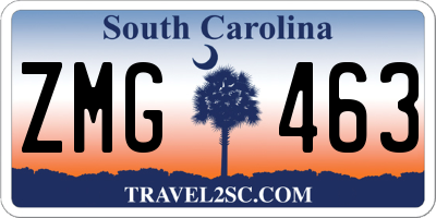 SC license plate ZMG463