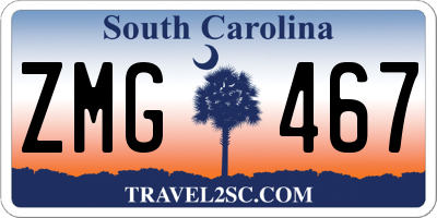 SC license plate ZMG467