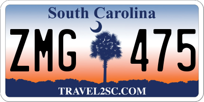 SC license plate ZMG475
