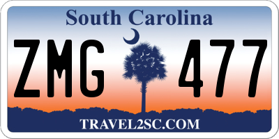 SC license plate ZMG477