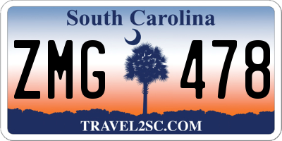 SC license plate ZMG478