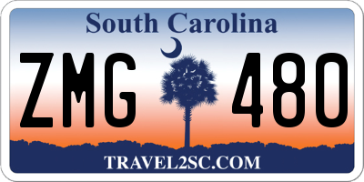 SC license plate ZMG480