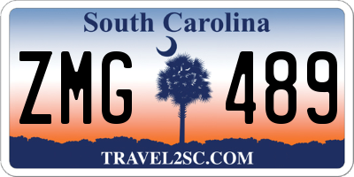 SC license plate ZMG489