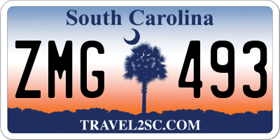 SC license plate ZMG493