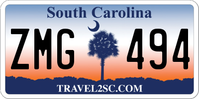 SC license plate ZMG494