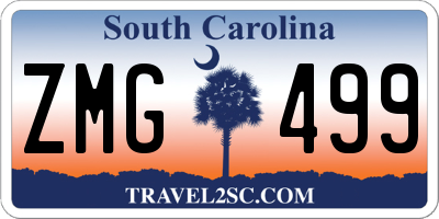 SC license plate ZMG499