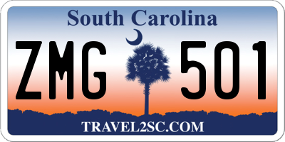 SC license plate ZMG501