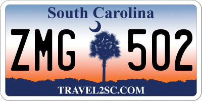 SC license plate ZMG502
