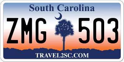 SC license plate ZMG503