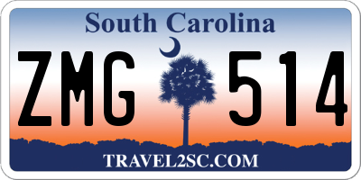 SC license plate ZMG514