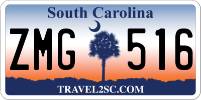 SC license plate ZMG516