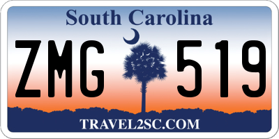 SC license plate ZMG519
