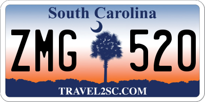 SC license plate ZMG520