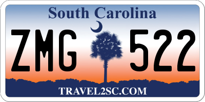 SC license plate ZMG522
