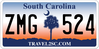 SC license plate ZMG524