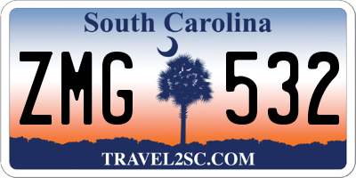 SC license plate ZMG532