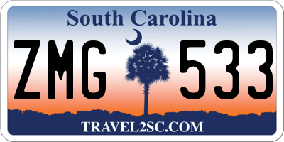 SC license plate ZMG533