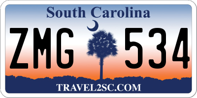 SC license plate ZMG534