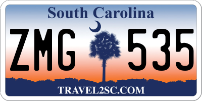 SC license plate ZMG535