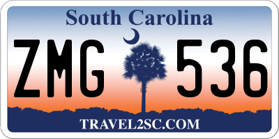 SC license plate ZMG536