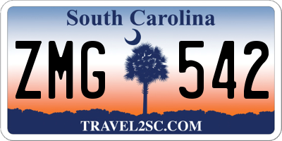 SC license plate ZMG542