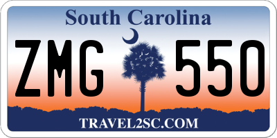 SC license plate ZMG550