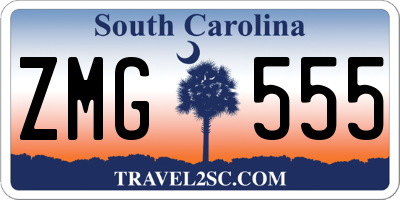 SC license plate ZMG555