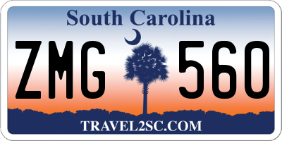 SC license plate ZMG560