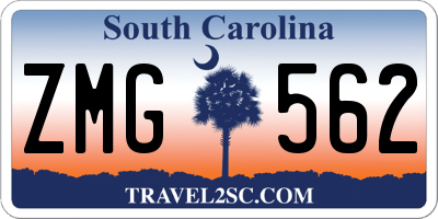 SC license plate ZMG562