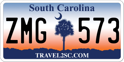 SC license plate ZMG573