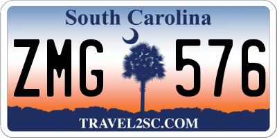SC license plate ZMG576