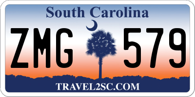 SC license plate ZMG579