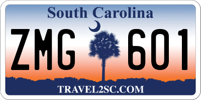 SC license plate ZMG601