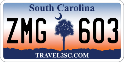 SC license plate ZMG603