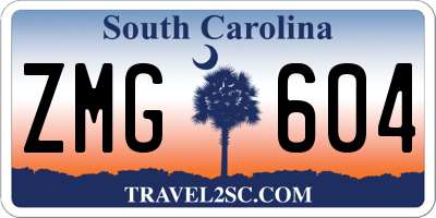 SC license plate ZMG604
