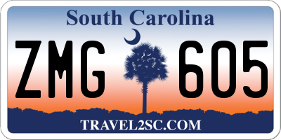 SC license plate ZMG605