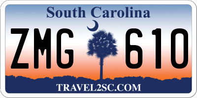 SC license plate ZMG610