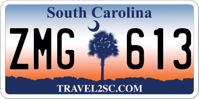 SC license plate ZMG613