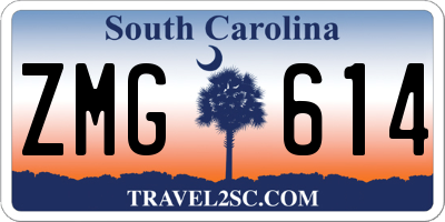 SC license plate ZMG614