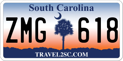 SC license plate ZMG618